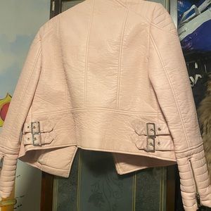 Zara faux leather pink jacket